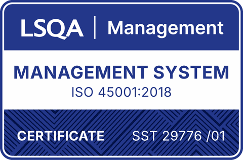 Sello LSQA Management System ISO 45001:2018 – Certificado SST 29776/01