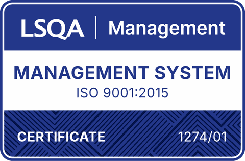 Sello LSQA Management System ISO 9001:2015 – Certificado 1274/01